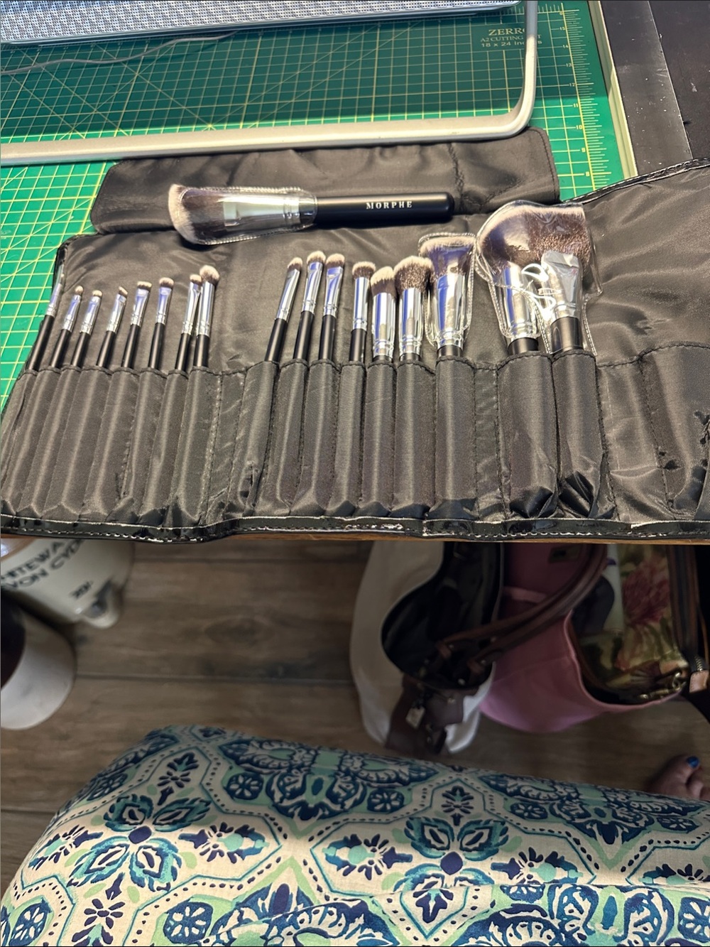 Morphe Black Handle Makeup Brush Set with Silver Ferrules